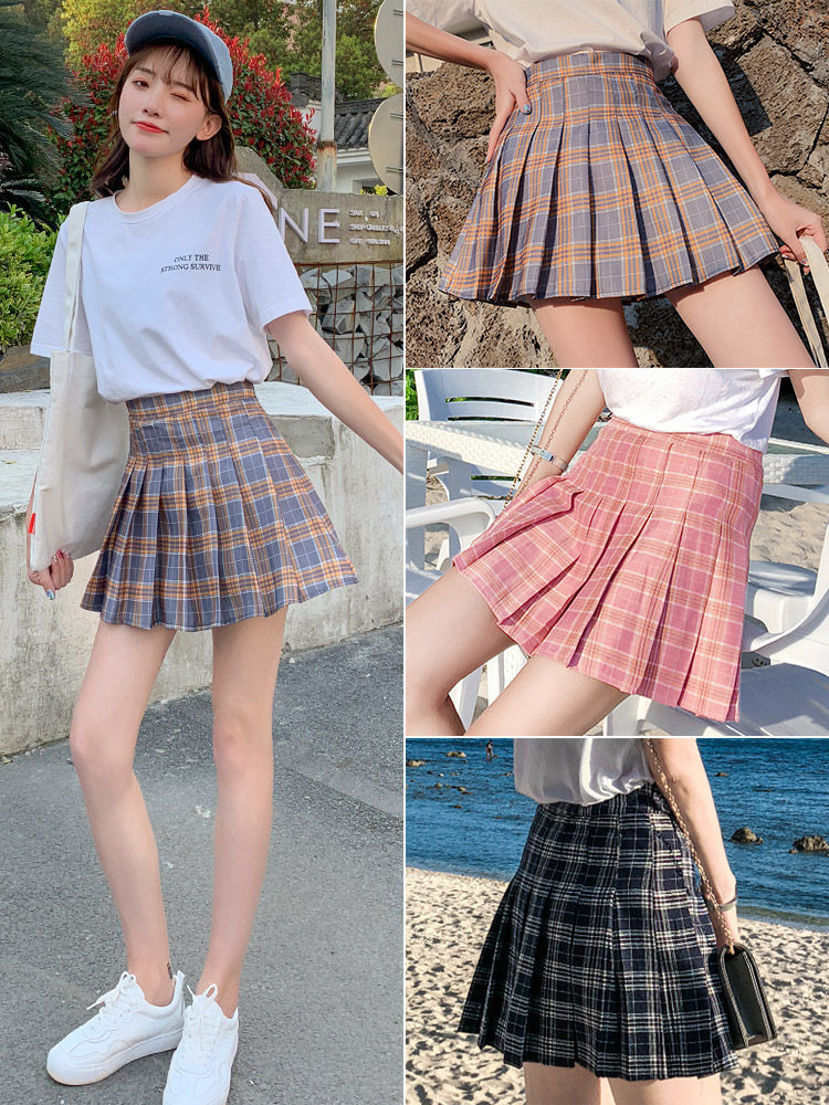 チェック柄プリーツミニスカート