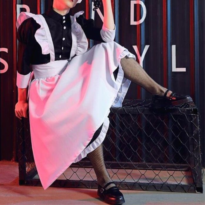 女装 キュート猫耳付き本格メイド服フルセット