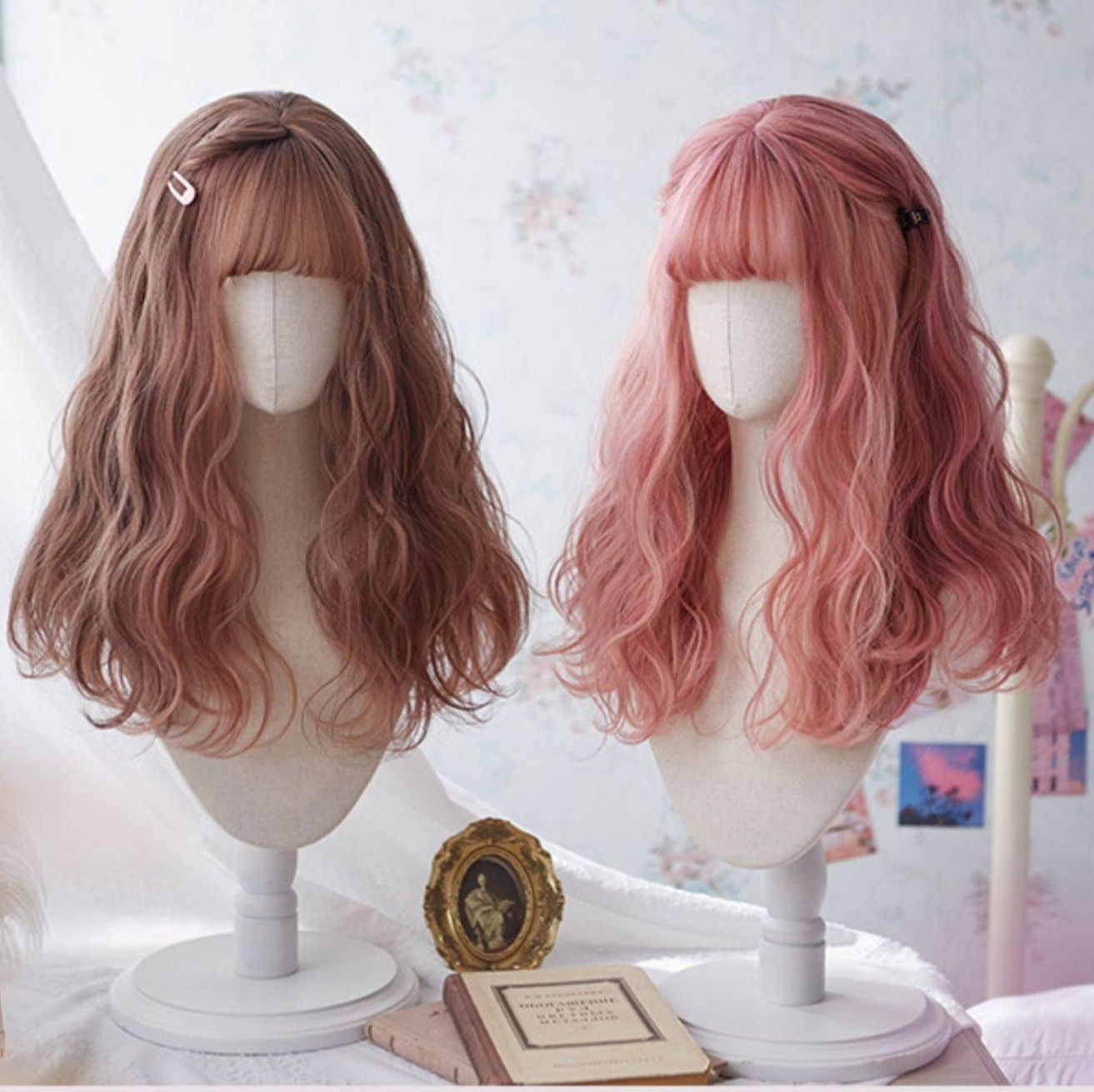 女装 ふんわり姫系ロングウェーブ前髪付きウィッグ