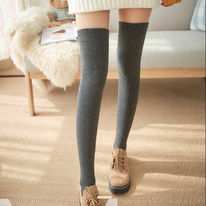 女装 滑り止め付きニーハイタイツ