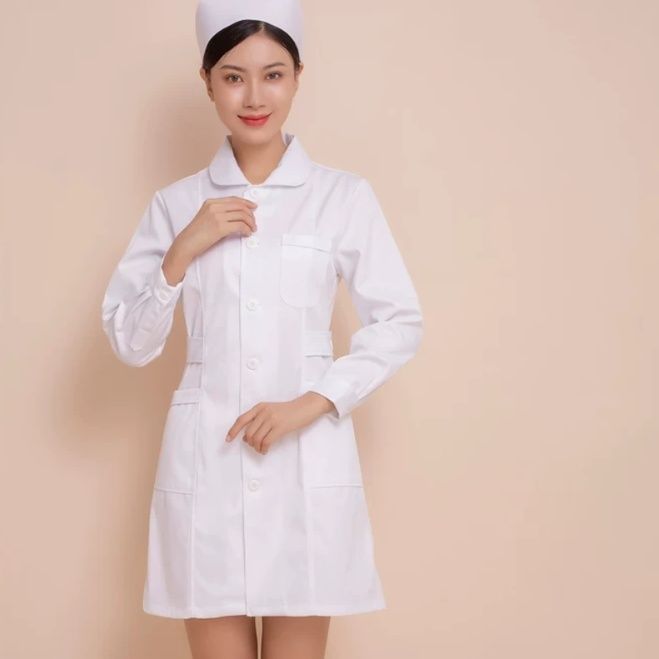 女装 清楚なナース帽付きワンピース制服セット