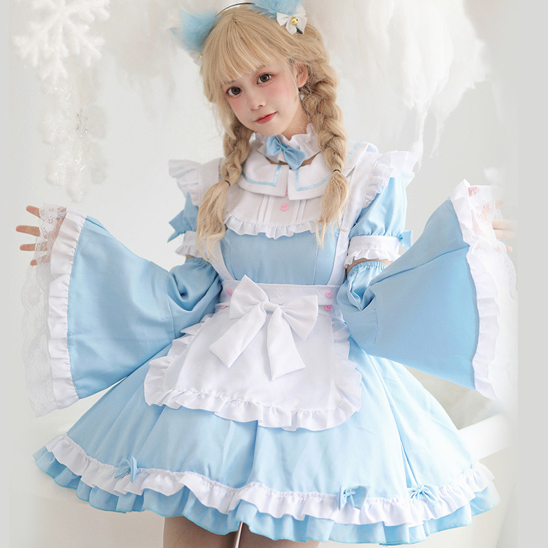 女装 夢見る姫様風フリル付きメイド服セット