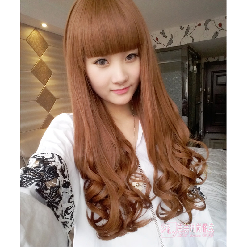 ゆるふわぱっつん前髪ロングウェーブウィッグ