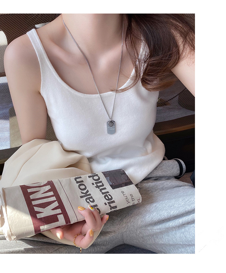 リブ編みフィットタンクトップ