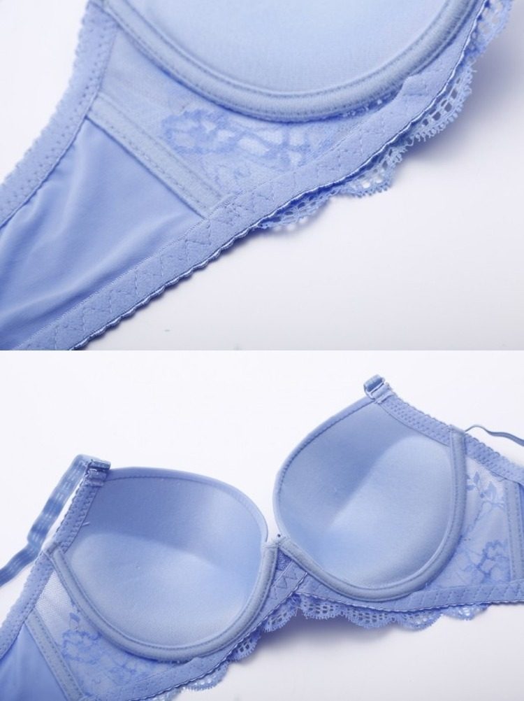 女装 花柄刺繍レース付きブラジャーショーツセット