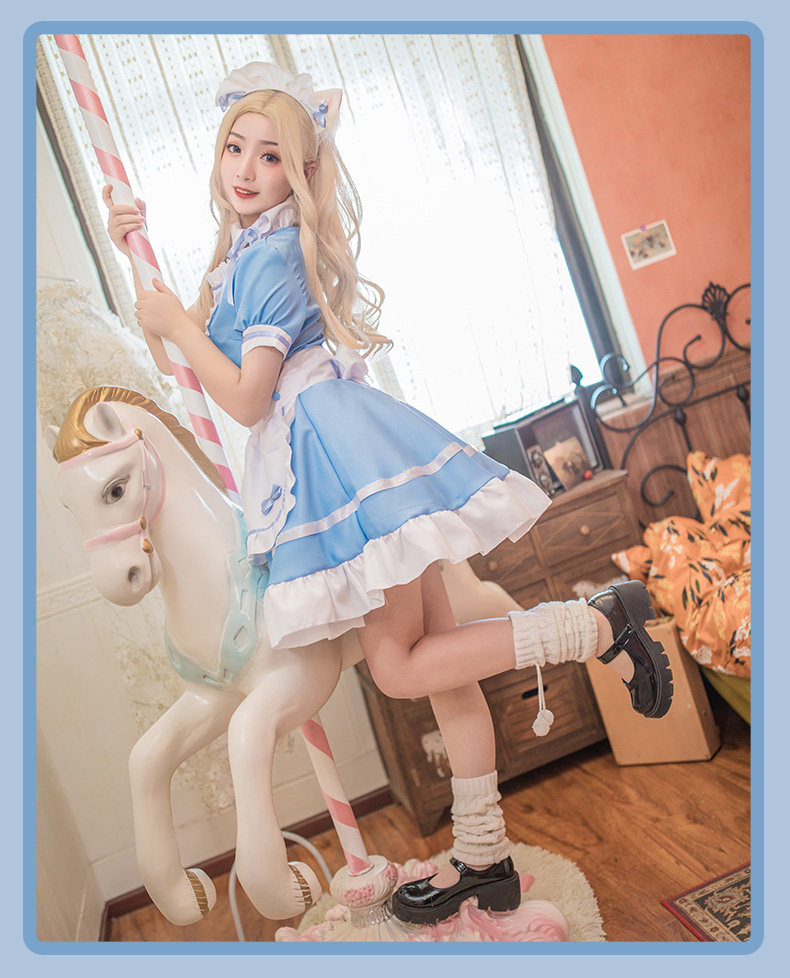 女装 夢見る不思議の国風フリルメイド服セット