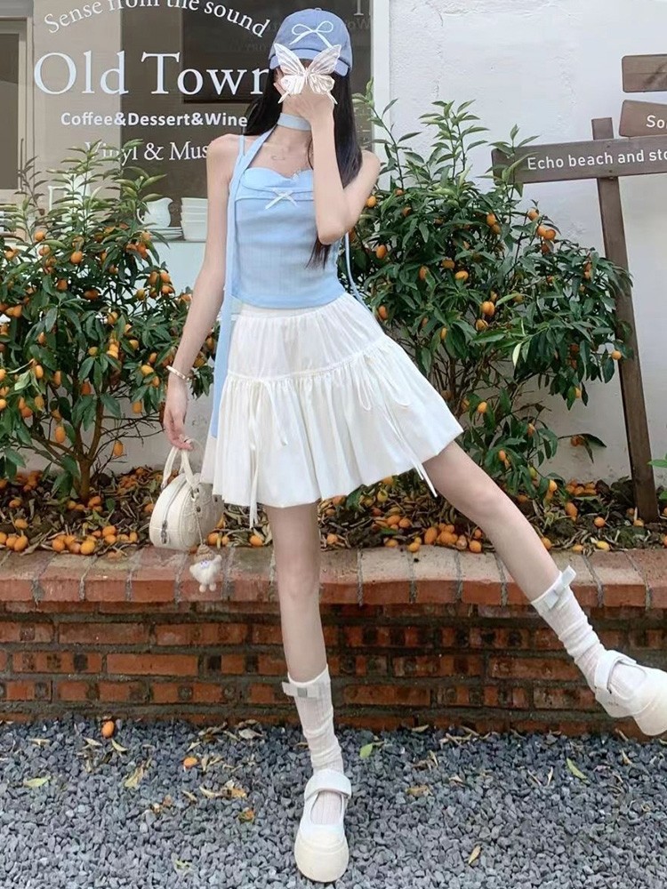 女装 ティアードフリル付きミニ丈ふんわりスカート