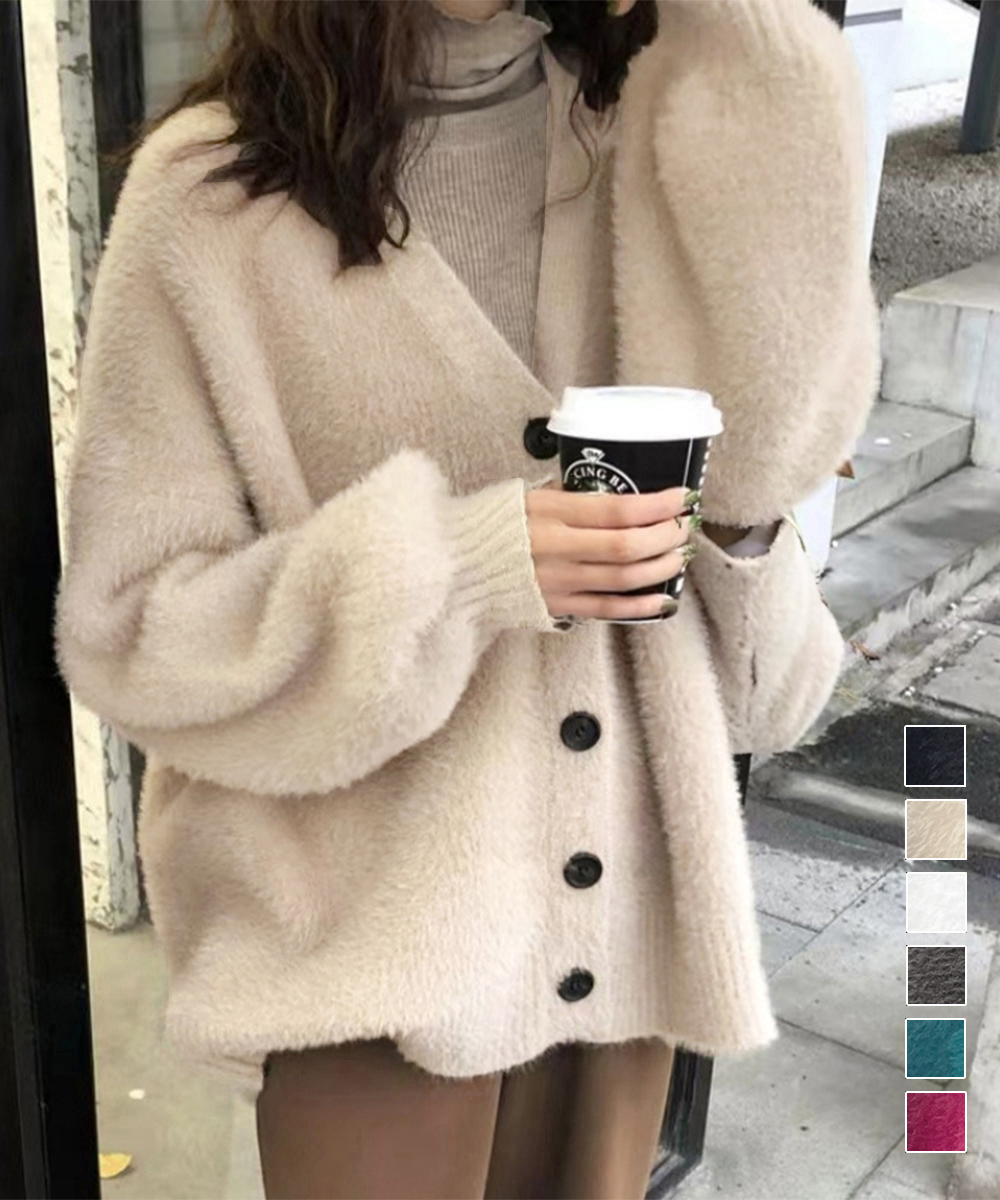 ふわふわもこもこニットスーツ上着女装対応