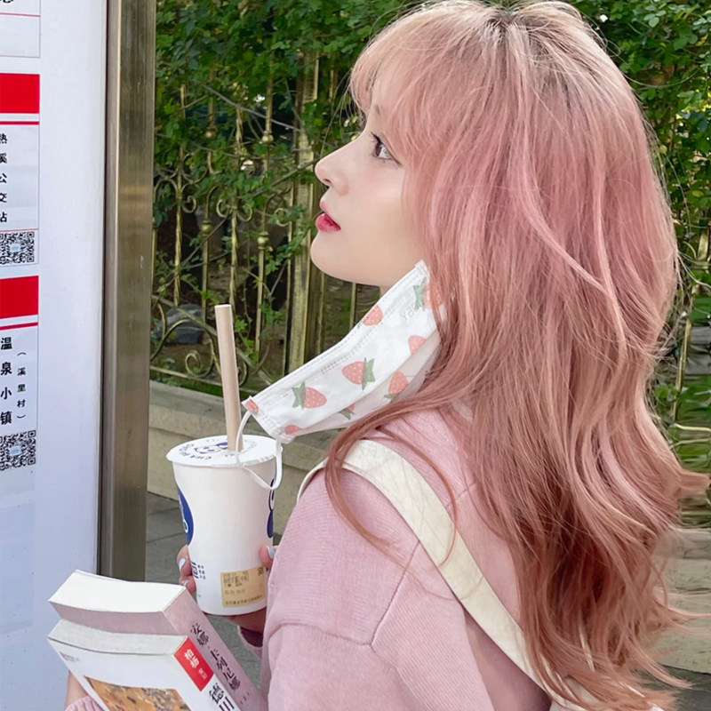 ピンクロングウェーブウィッグ