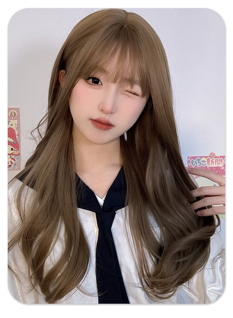 女装 ふんわり前髪ロングウェーブ美少女風ウィッグ
