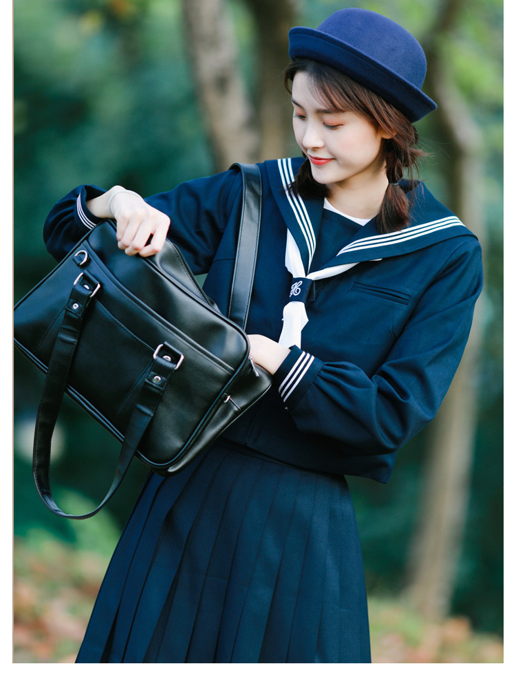 女装 清楚系長袖セーラー服上下セット