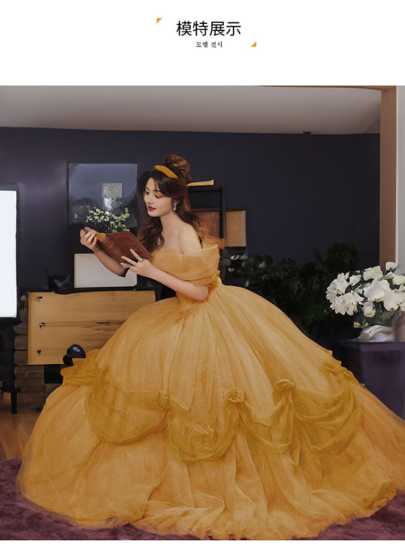 女装 夢見る舞踏会姫風オフショルダーボリュームドレス