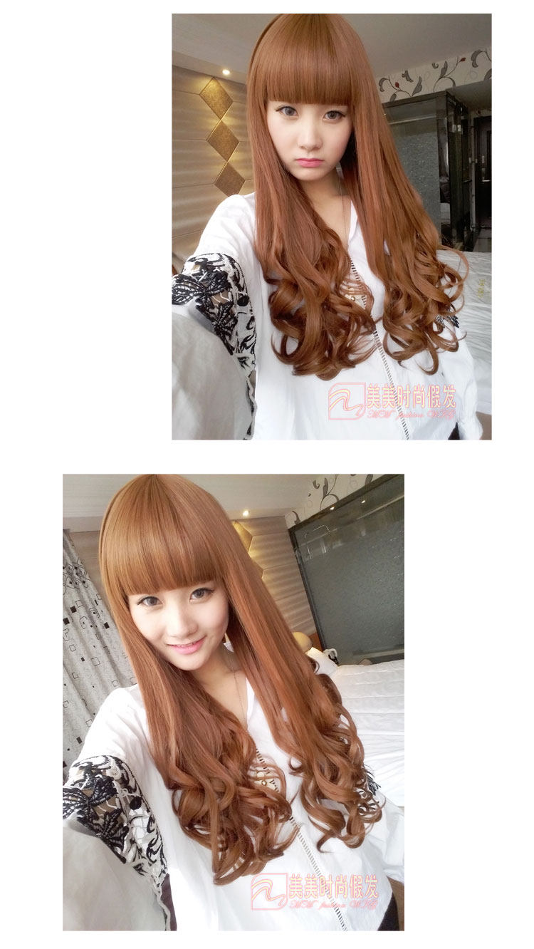 ゆるふわぱっつん前髪ロングウェーブウィッグ