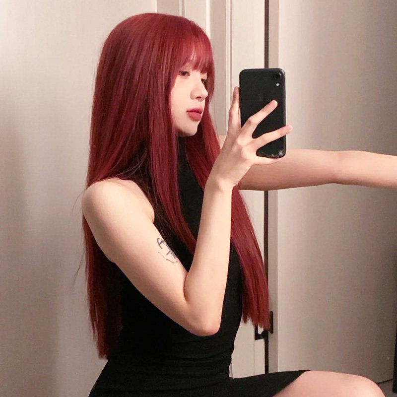 女装 艶やか超ロングストレート前髪ぱっつんウィッグ