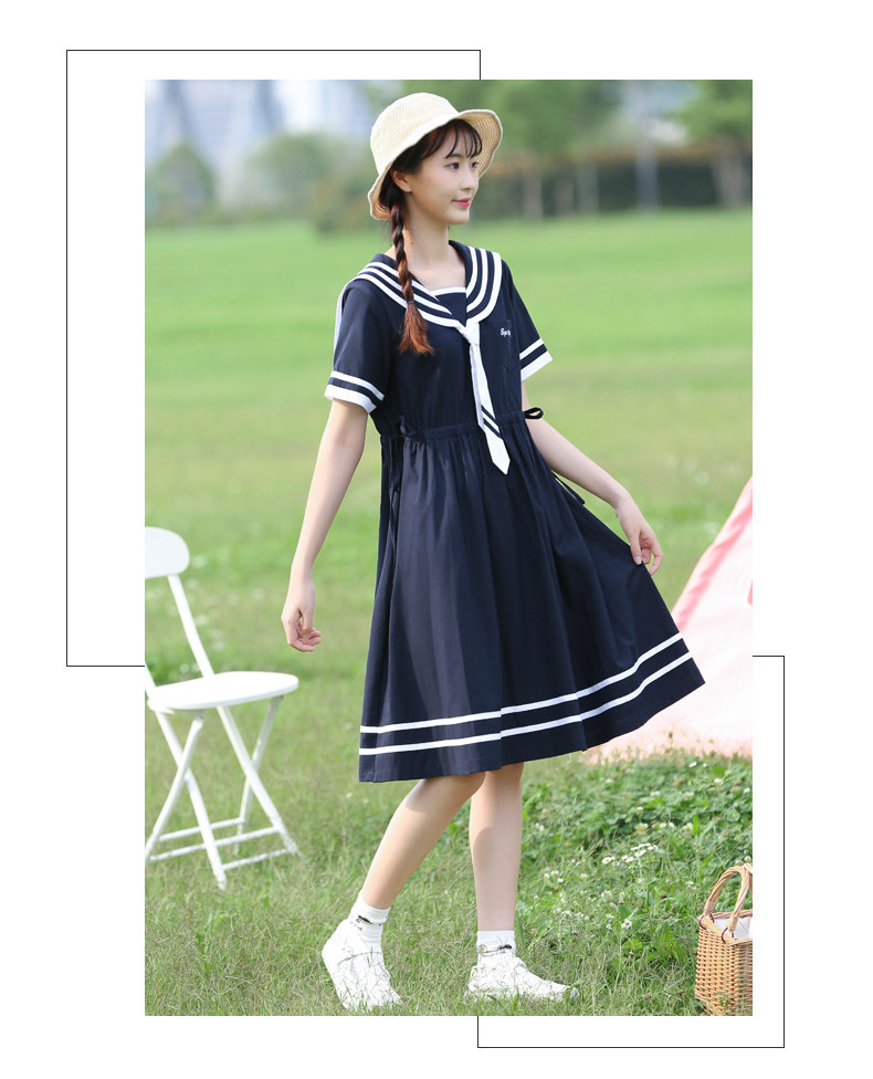 女装 爽やか夏風セーラーワンピース