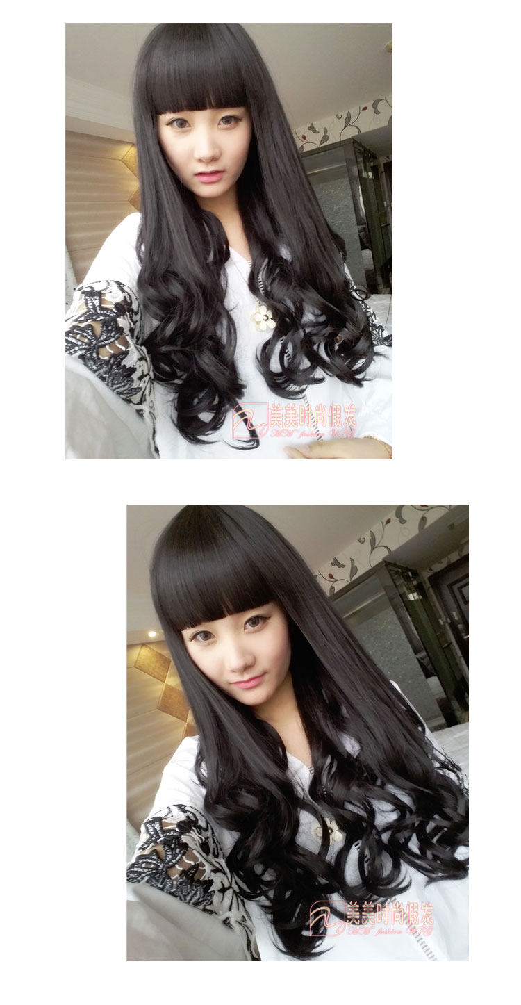 ゆるふわぱっつん前髪ロングウェーブウィッグ