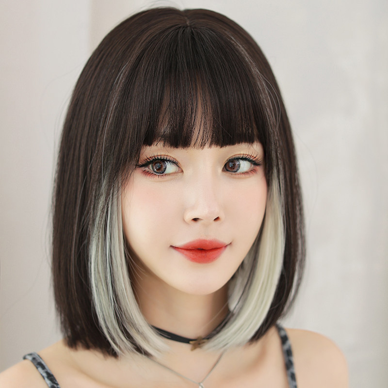 女装 個性派ツートンインナー入りショートボブウィッグ