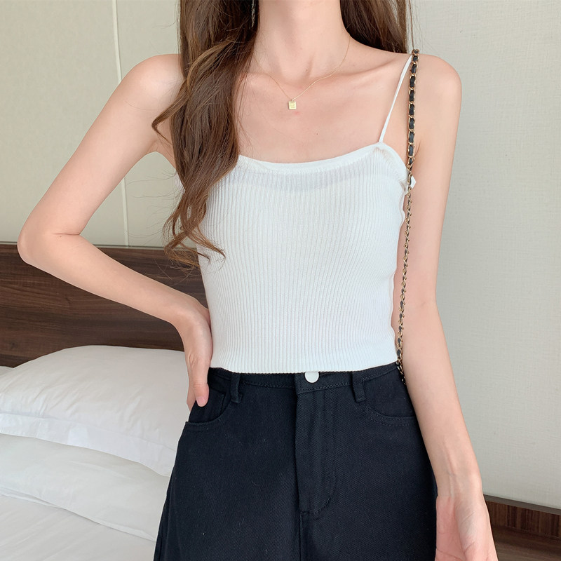 リブ編みキャミソール