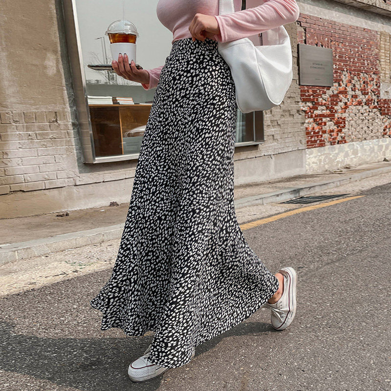 女装 小花柄ハイウエストマーメイドロングスカート