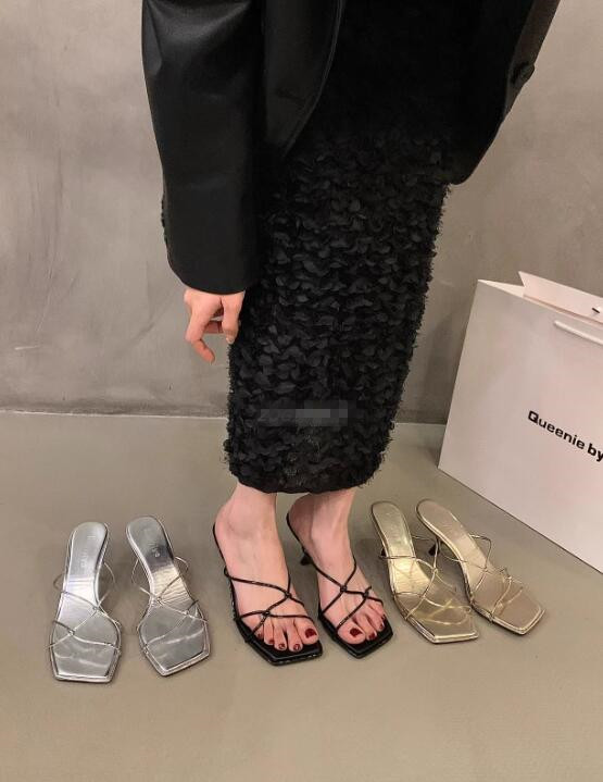 女装 夏用女性下着対応細身高跟涼鞋通勤用