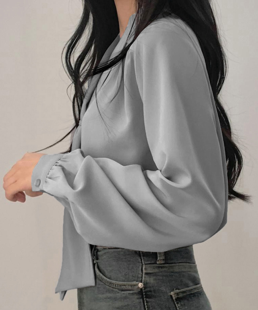 女装 スーツ対応ボウタイブラウス長袖とろみ素材