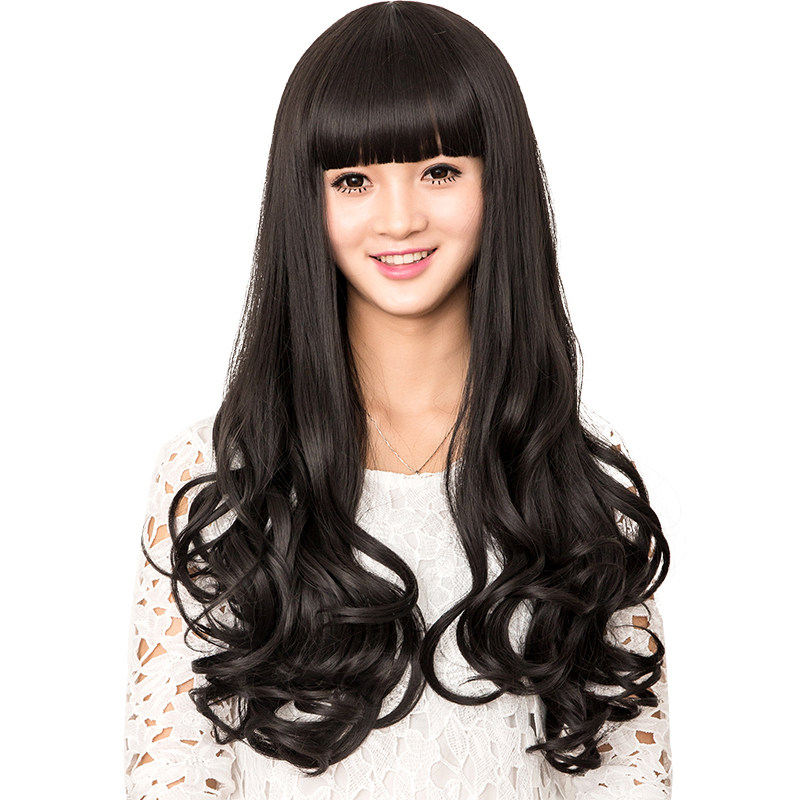ゆるふわぱっつん前髪ロングウェーブウィッグ