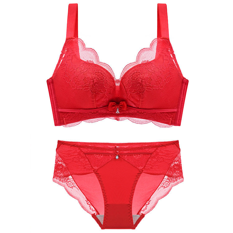 花柄刺繍レースブラショーツセット