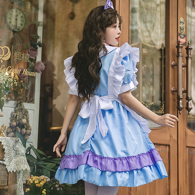 女装 夢見るお嬢様風フリルたっぷりメイド服