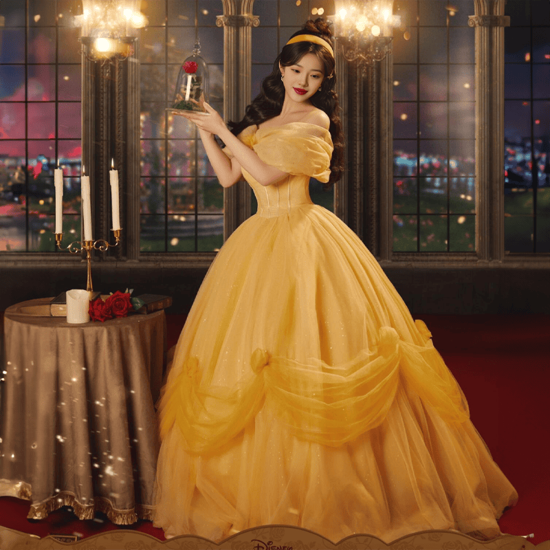 女装 夢見る舞踏会姫風オフショルダーボリュームドレス