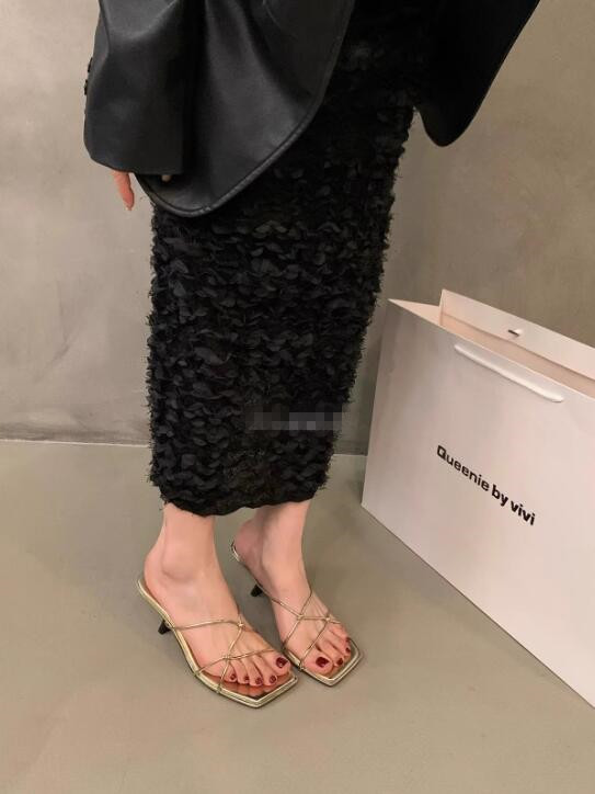 女装 夏用女性下着対応細身高跟涼鞋通勤用