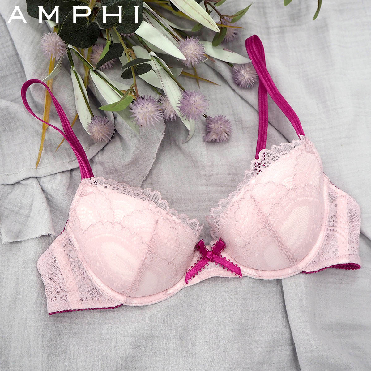 女装 花柄レース総柄ワイヤー入り立体成形ブラジャー