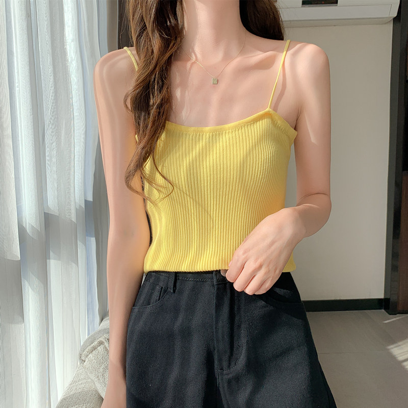 リブ編みキャミソール