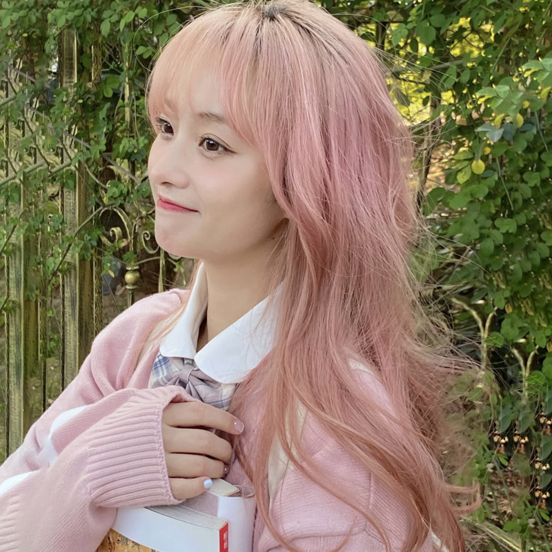 ピンクロングウェーブウィッグ