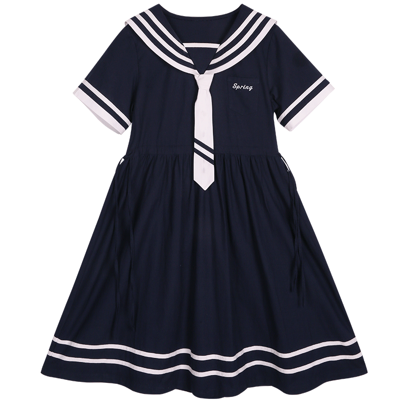 女装 爽やか夏風セーラーワンピース