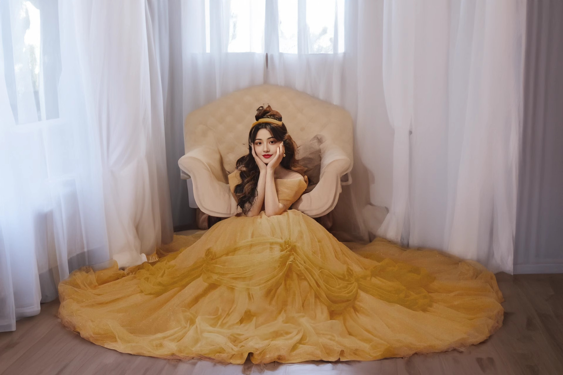 女装 夢見る舞踏会姫風オフショルダーボリュームドレス