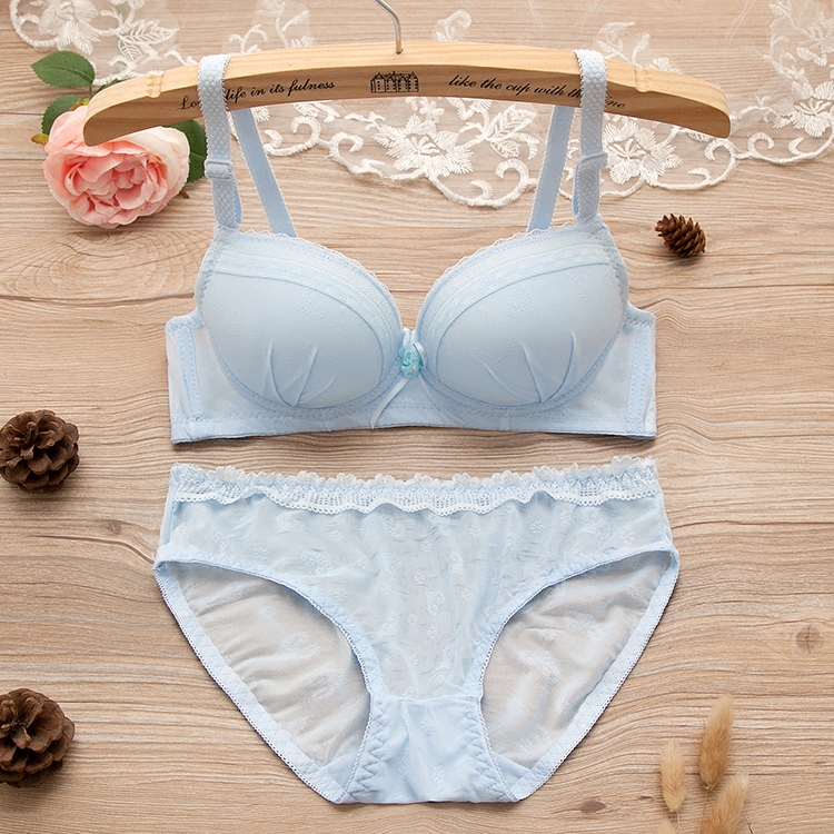 女装 華やか総レース付き姫系ブラジャーショーツセット
