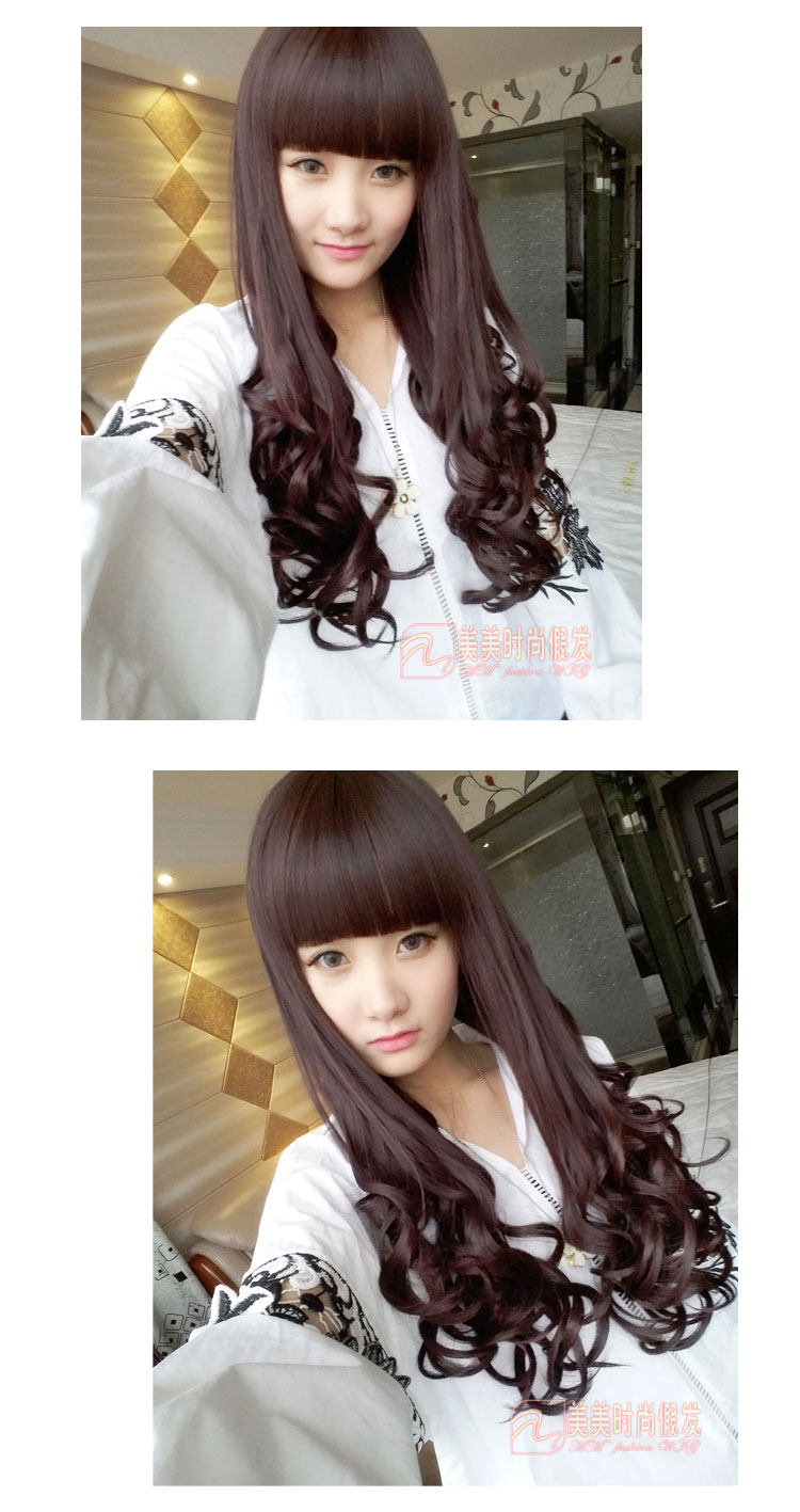 ゆるふわぱっつん前髪ロングウェーブウィッグ