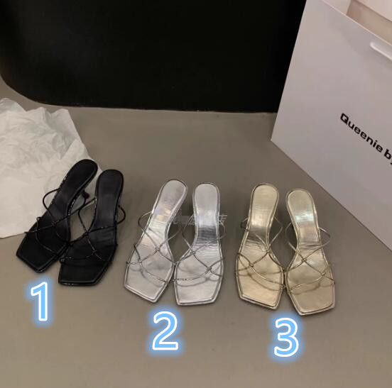 女装 夏用女性下着対応細身高跟涼鞋通勤用