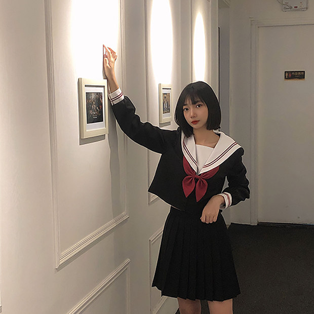 女装 清楚系スクールガール長袖セーラー服上着