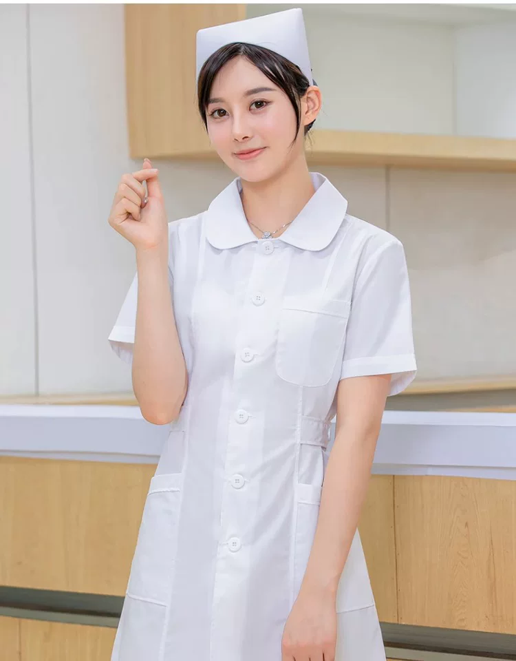 女装ナース風長袖半袖白衣ワンピースセット