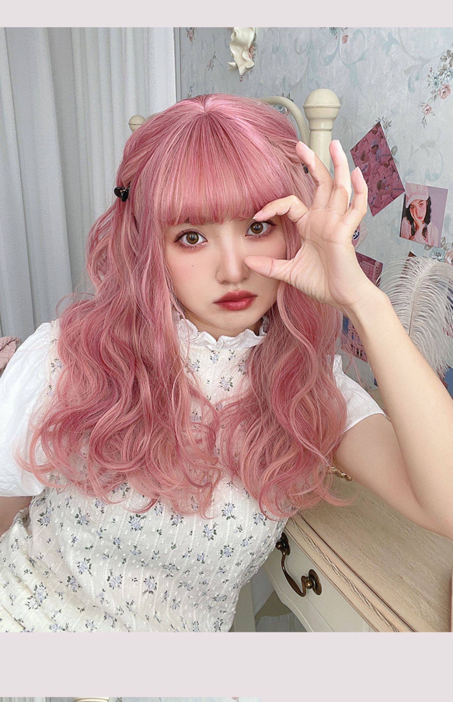 女装 ふんわり姫系ロングウェーブ前髪付きウィッグ