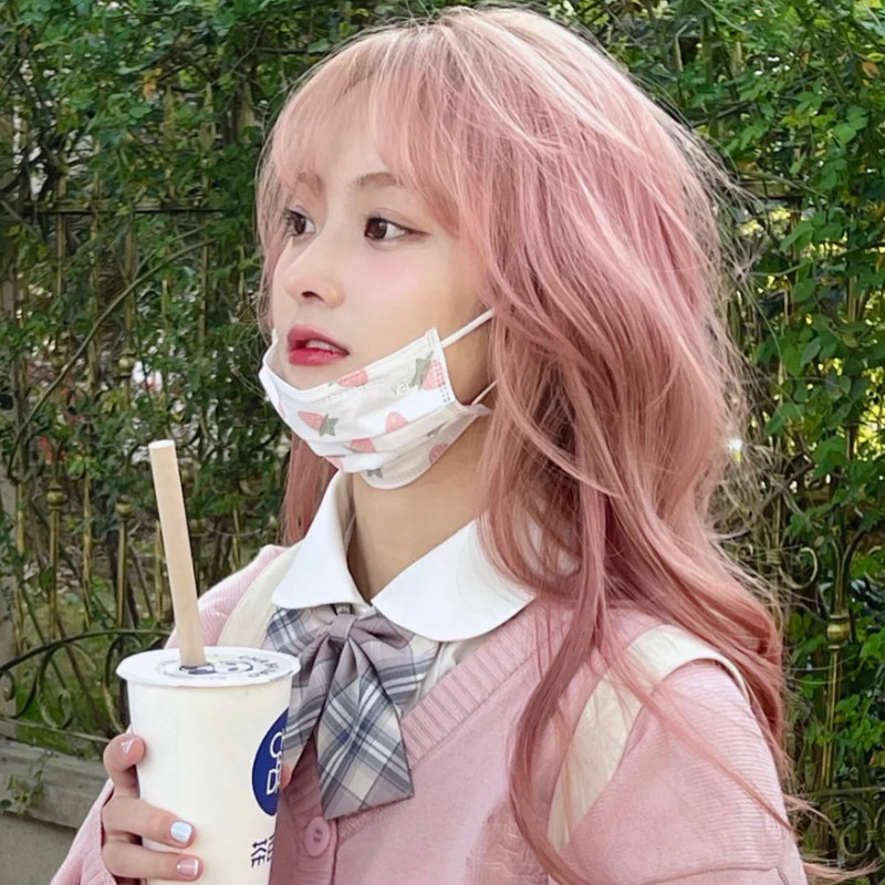 ピンクロングウェーブウィッグ