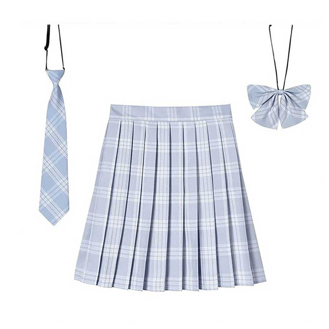 女装 選べる16色 チェック柄 学生スカート 3点セット
