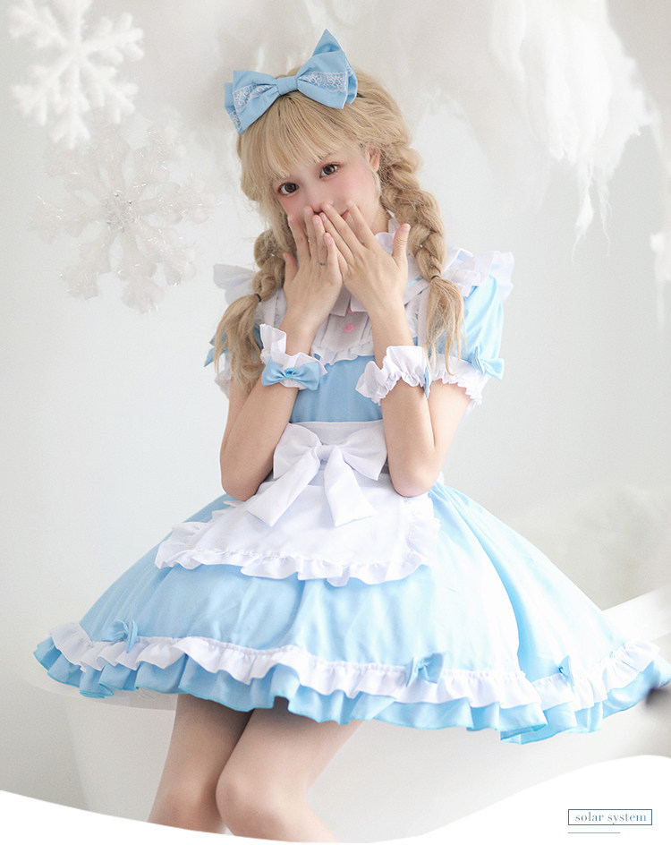 女装 夢見る姫様風フリル付きメイド服セット