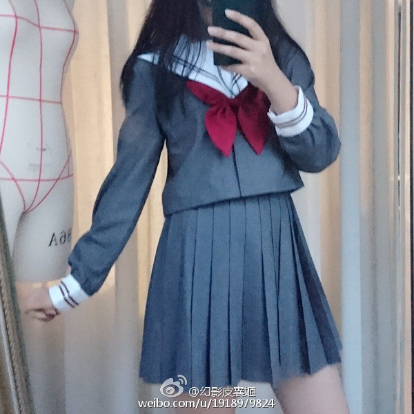 女装 清楚系スクールガール長袖セーラー服上着