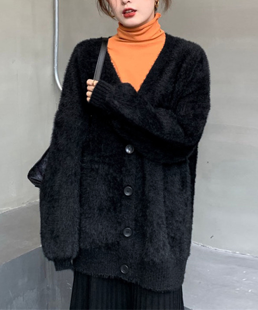 ふわふわもこもこニットスーツ上着女装対応