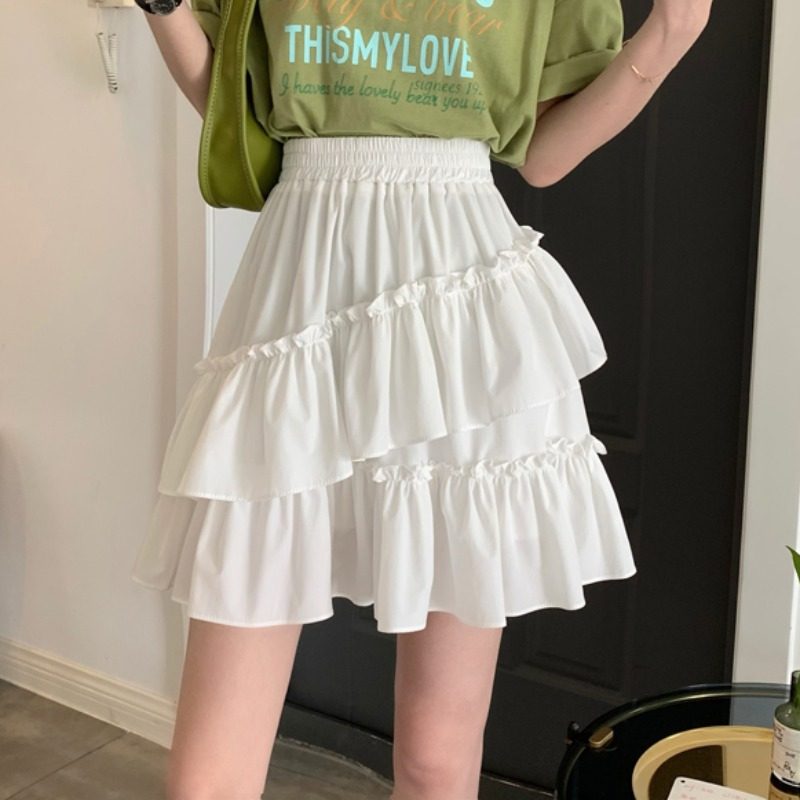 女装 三段ティアードフリルショートスカート