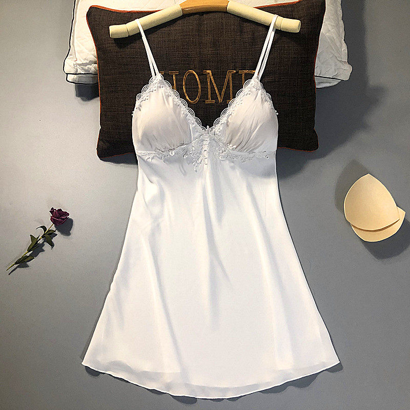 女装 花刺繍レース付きキャミソール型ベビードール