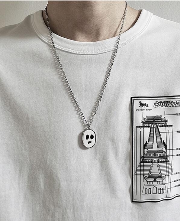 メンズアクセサリー 幽霊モチーフ チェーンネックレス メンズ