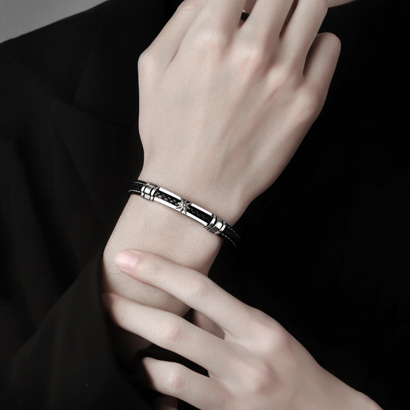 メンズアクセサリー 無限の絆 レザーブレスレット